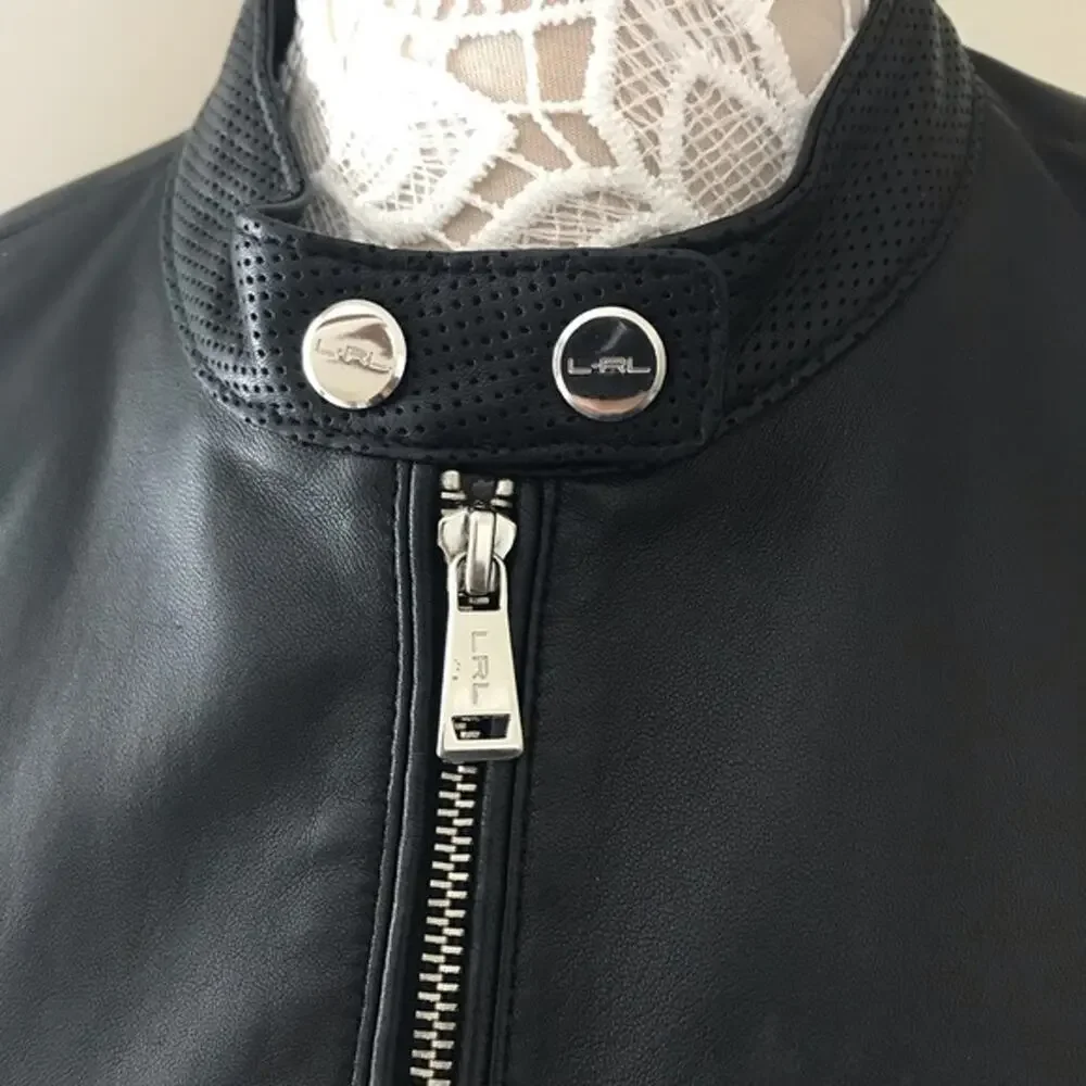 Ralph Lauren Genuine 100% Soft Leather Motorcycle Moto Beverly Jacket Size LARGE - Picture 4 of 8